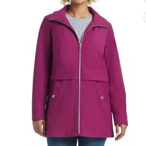 VINCE CAMUTO Water Wind Resistant Rain Jacket Raincoat Raspberry Pink S